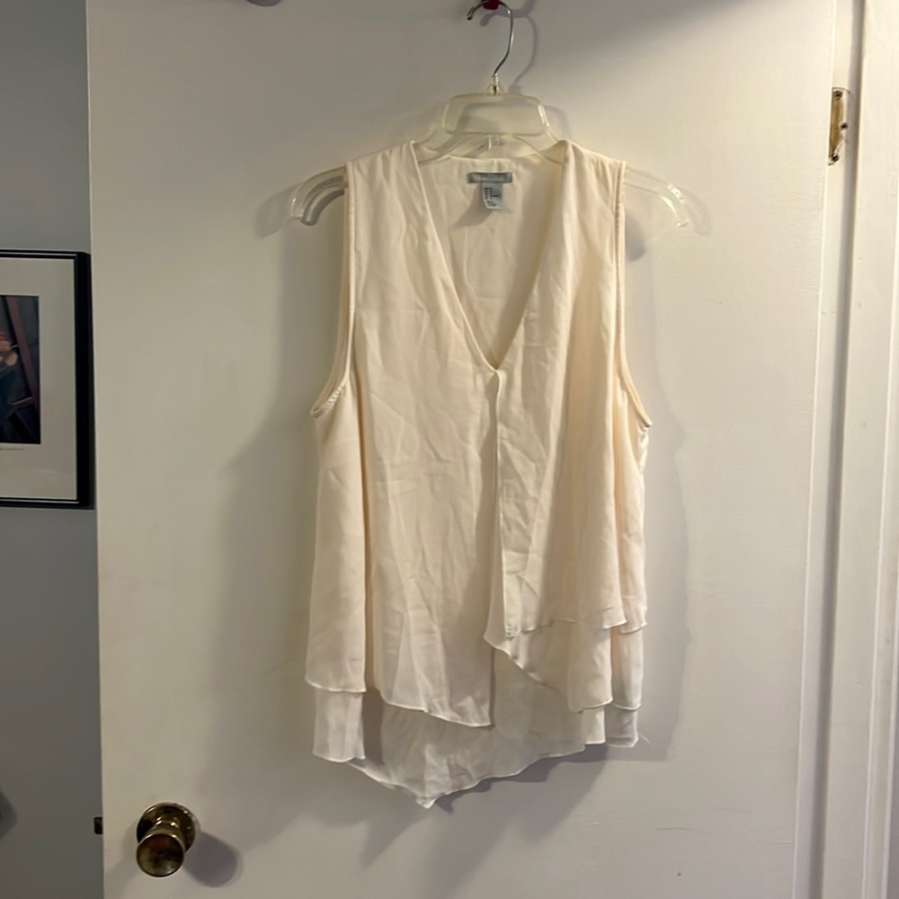 H&M cream sleeveless blouse